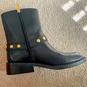 🆕Vince Camuto Women's Black Imported Western Pointy Toe Mid Calf Chunky Boot